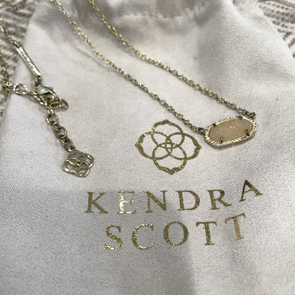 Kendra Scott, yellow gold eliza quartz necklace